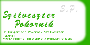 szilveszter pokornik business card